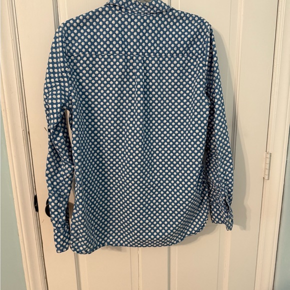 J. Crew Blue and White Patterned Button-Up Shirt - Picture 6 of 12